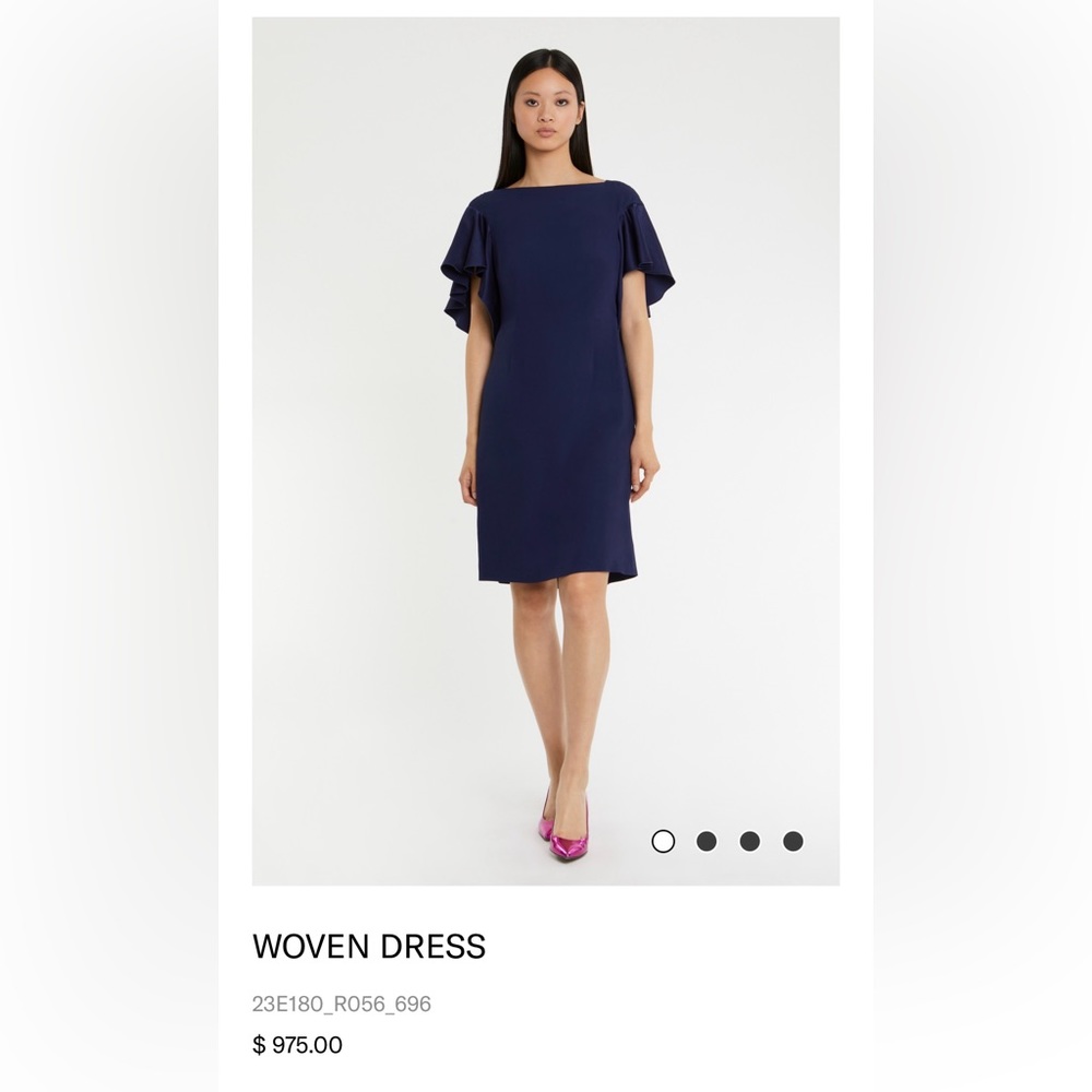 Paule Ka blue satin dress Size FR44 / US12 NWT